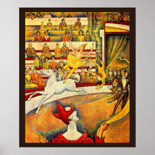 The Circus by Georges Seurat, Vintage Pointillism Poster
