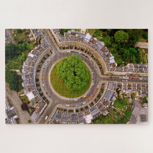 The Circus, From the air, Bath. England.  Jigsaw Puzzle (Horizontal)