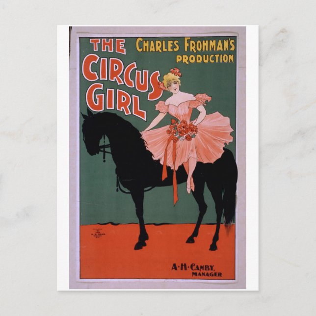 The Circus Girl Vintage Theatre Postcard (Front)