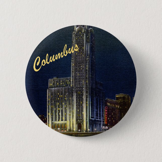 The Citadel At Night Vintage Button (Front)