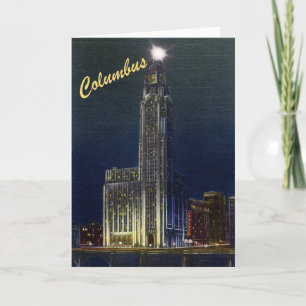 The Citadel At Night Vintage Greeting Card