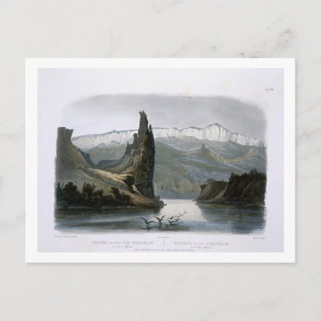 The Citadel Rock on the Upper Missouri, plate 18 f Postcard (Front)