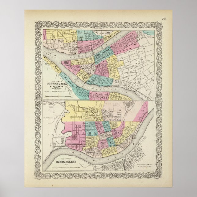 The Cities Of Pittsburgh Allegheny Cincinnati Poster (Front)