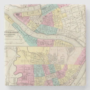 The Cities Of Pittsburgh Allegheny Cincinnati Stone Coaster