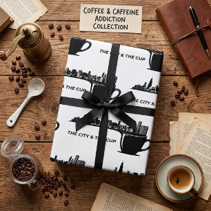 The City and The Cup Chicago Skyline Wrapping Paper