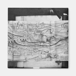 The city and the village of Carcassonne, 1462 Magnet