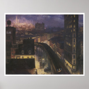 The city from Greenwich Village, John Sloan Poster