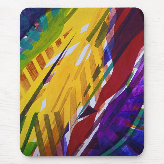 The City II - Abstract Rainbow Streams Mouse Pad (Front)