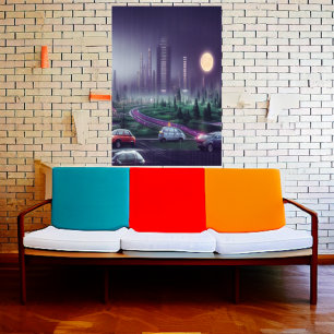 The city in the night AI Art Poster