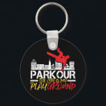 The City Is My Playground Parkour and Freerunning Key Ring<br><div class="desc">The City is My Playground. Funny and humorous design for those who love parkour and freerunning. Cool vintage and distressed design merchandise for outdoorsy people. Perfect for those who love outdoor activities and extreme sports. Great Christmas gift and birthday present for father,  brother,  son,  grandson,  boyfriend or friend.</div>