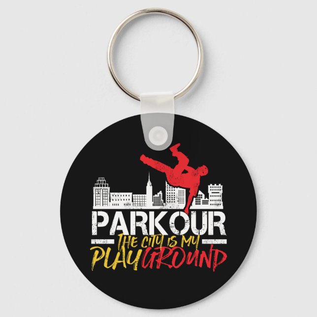 The City Is My Playground Parkour and Freerunning Key Ring (Front)