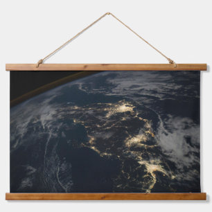 The City Lights Of Japan At Night. Hanging Tapestry