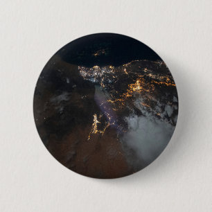 The City Lights Of Jazan And Its Suburbs 6 Cm Round Badge