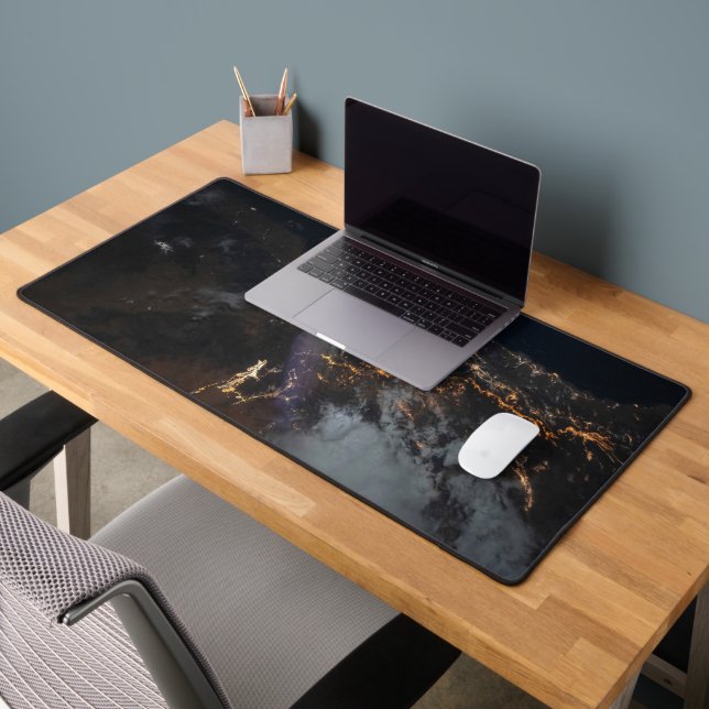 The City Lights Of Jazan And Its Suburbs Desk Mat (Office 2)