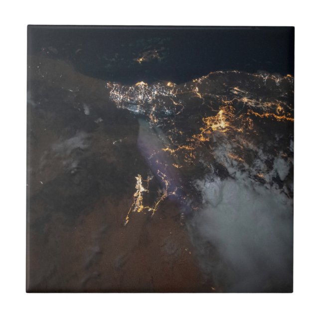 The City Lights Of Jazan And Its Suburbs Tile (Front)