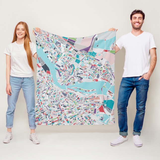 The City of Amsterdam Fleece Blanket (In Situ)