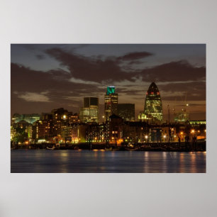 The City of London at night Poster