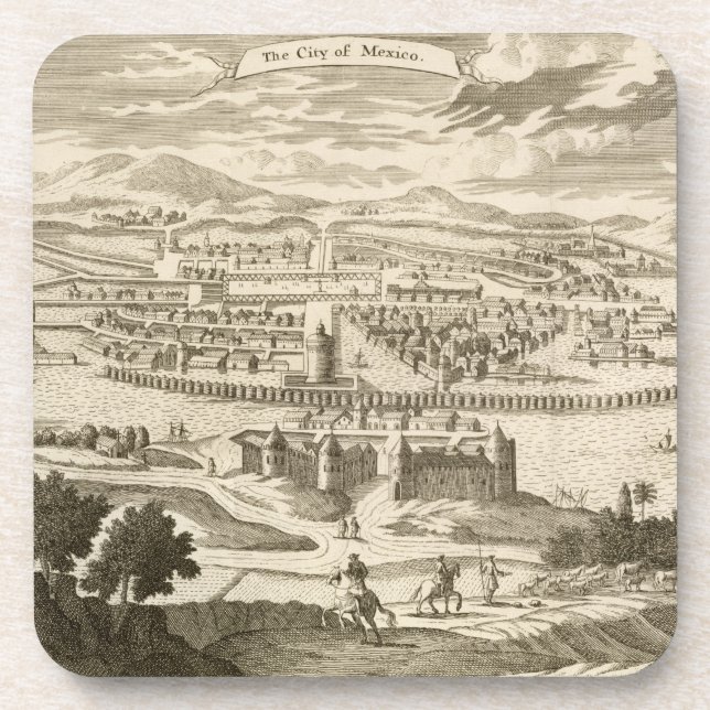 The City of Mexico, 1723 (engraving) Coaster (Front)