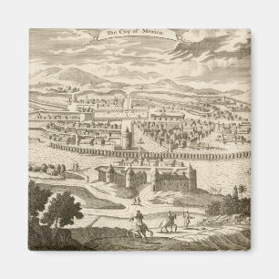 The City of Mexico, 1723 (engraving) Magnet