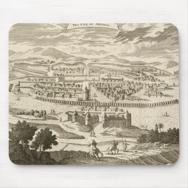The City of Mexico, 1723 (engraving) Mouse Pad (Front)
