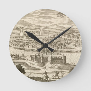 The City of Mexico, 1723 (engraving) Round Clock