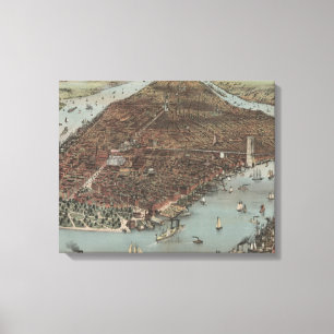 The City of New York   1883 (Colour Lithograph) Canvas Print