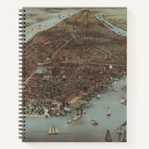 The City of New York   1883 (Colour Lithograph) Notebook