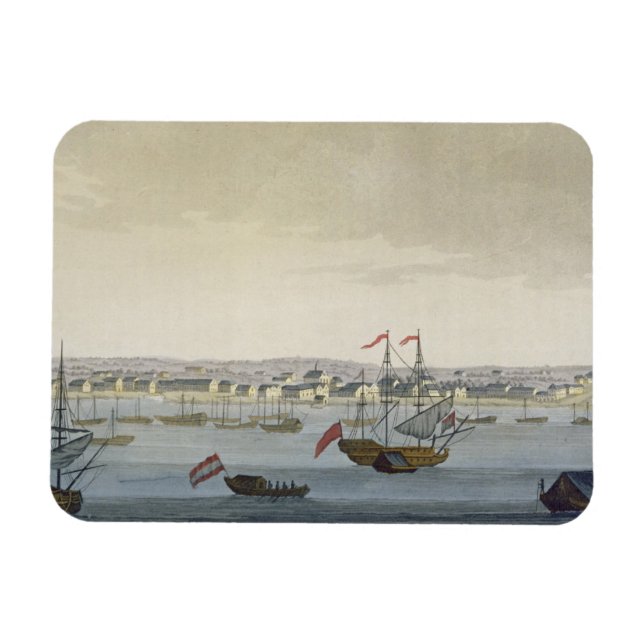 The City of Paramaribo (colour engraving) Magnet (Horizontal)