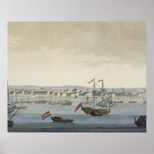 The City of Paramaribo (colour engraving) Poster