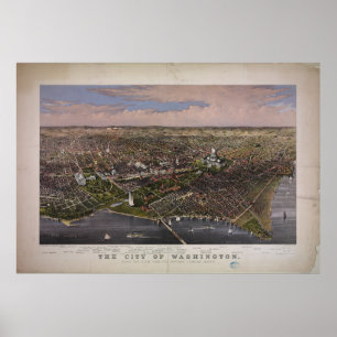 The City of Washington D.C. in 1880 Poster