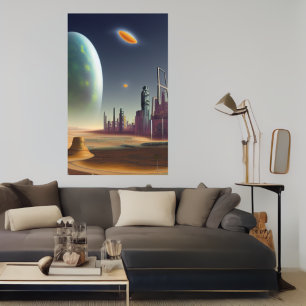 The city on a alien planet AI Art Poster