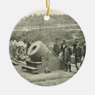 The Civil War Dictator Siege Mortar at Petersburg Ceramic Tree Decoration