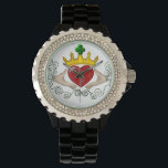 The Claddagh (Full Colour)<br><div class="desc">The Claddagh's distinctive design features two hands clasping a heart, and usually surmounted by a crown. The elements of this symbol are often said to correspond to the qualities of love (the heart), friendship (the hands), and loyalty (the crown). Often given in ring form, the Claddagh may be used for...</div>