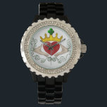 The Claddagh (Full Colour) Watch<br><div class="desc">The Claddagh's distinctive design features two hands clasping a heart, and usually surmounted by a crown. The elements of this symbol are often said to correspond to the qualities of love (the heart), friendship (the hands), and loyalty (the crown). Often given in ring form, the Claddagh may be used for...</div>