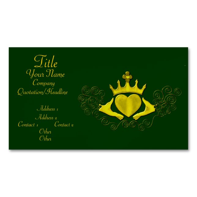 The Claddagh (Gold) Magnetic Business Card (Front)