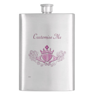 The Claddagh (Pink) Hip Flask