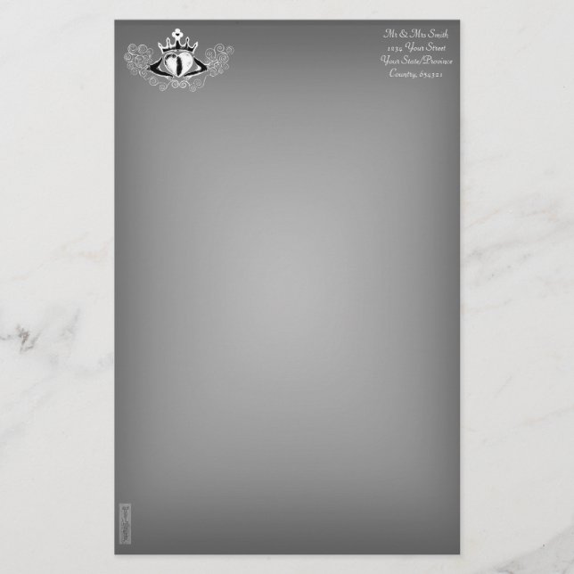 The Claddagh (White) Stationery (Front)