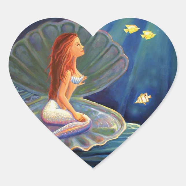 The Clamshell Mermaid Heart Sticker (Front)