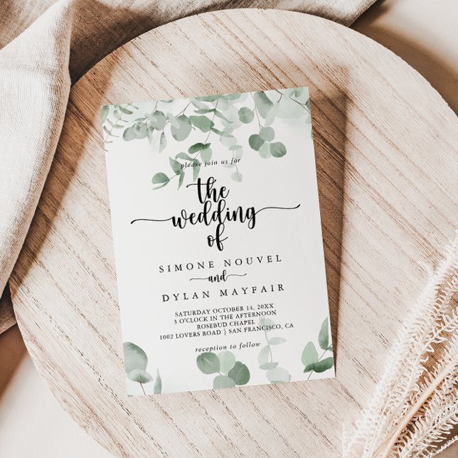 The Classic Green Eucalyptus Foliage Wedding of  Invitation (Creator Uploaded)