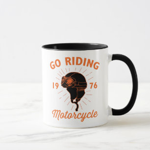 The Classic Motorbike Rider Helmet Mug