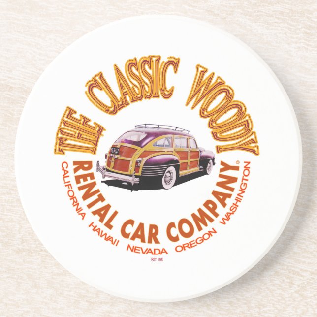 The Classic Woody Rental Car Company Logo Ver 3.0 Coaster (Front)