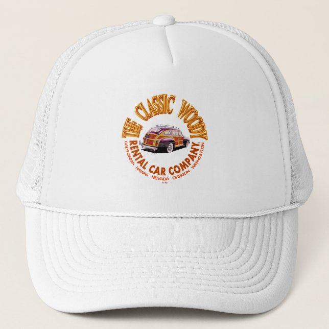 The Classic Woody Rental Car Company Logo Ver 3.0 Trucker Hat (Front)