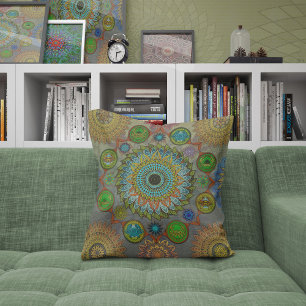 The Claws of Brachyura symbolic mandala art Cushion