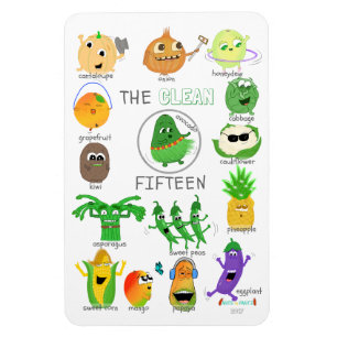 The Clean 15 illustrated list - 2017 (labelled) Magnet