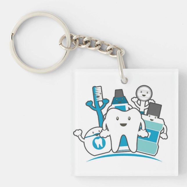 The Clean Teeth Gang Key Ring (Front)