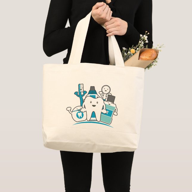 The Clean Teeth Gang Large Tote Bag (Front (Product))