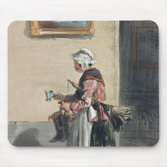 The Cleaning Lady, from 'Les Femmes de Paris' Mouse Pad (Front)