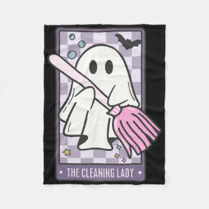 The Cleaning Lady Tarot Card Halloween Housekeeper Fleece Blanket