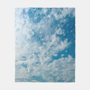 The clear sky during the day when the light passed fleece blanket