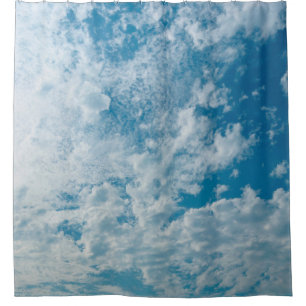 The clear sky during the day when the light passed shower curtain